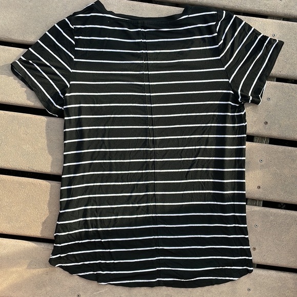 Dip Black and White Stripe Short Sleeve Tee Shirt - Picture 2 of 3